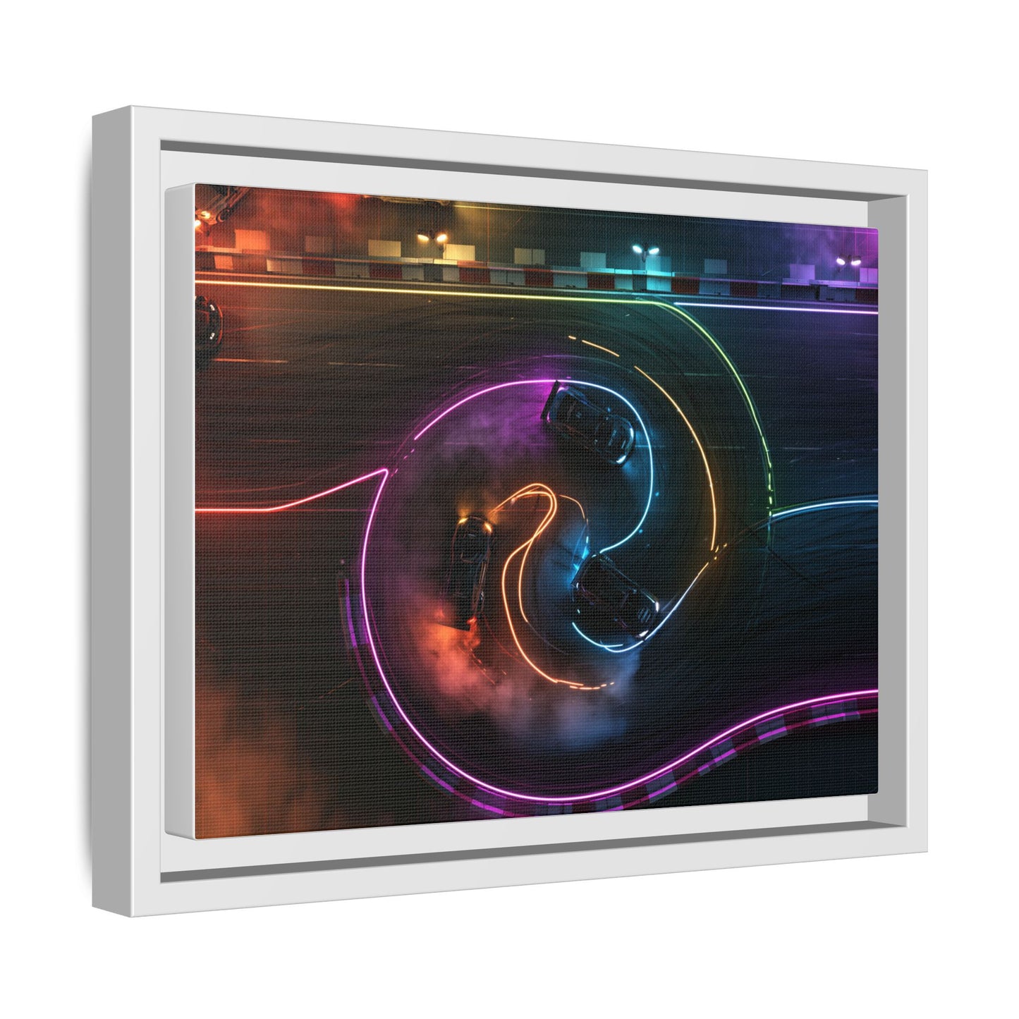 Toile Neon Drift Encadrée