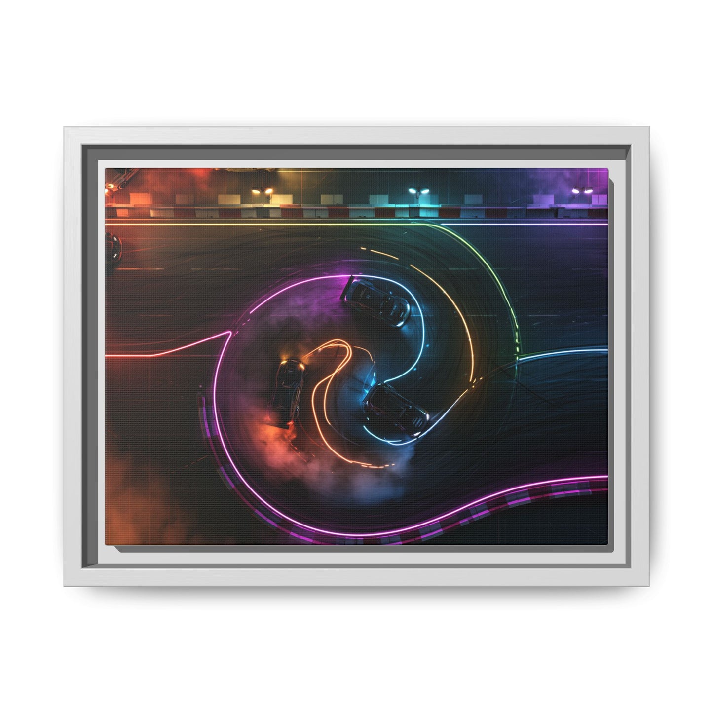 Toile Neon Drift Encadrée
