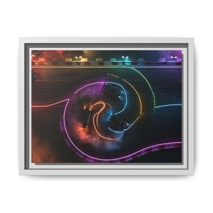 Toile Neon Drift Encadrée