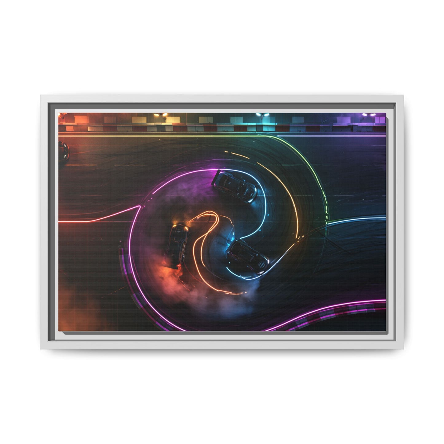 Toile Neon Drift Encadrée