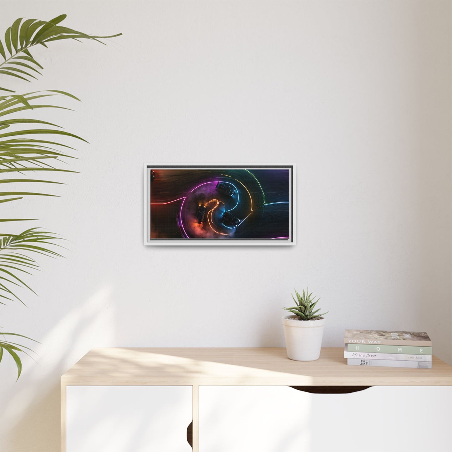 Toile Neon Drift Encadrée