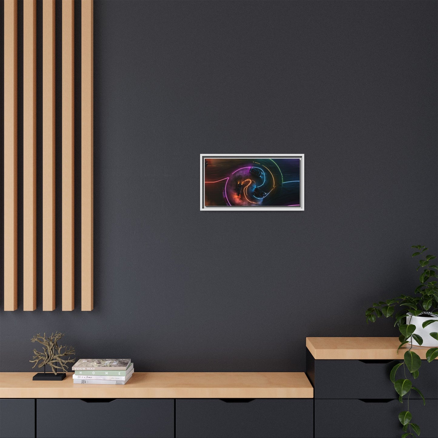 Toile Neon Drift Encadrée