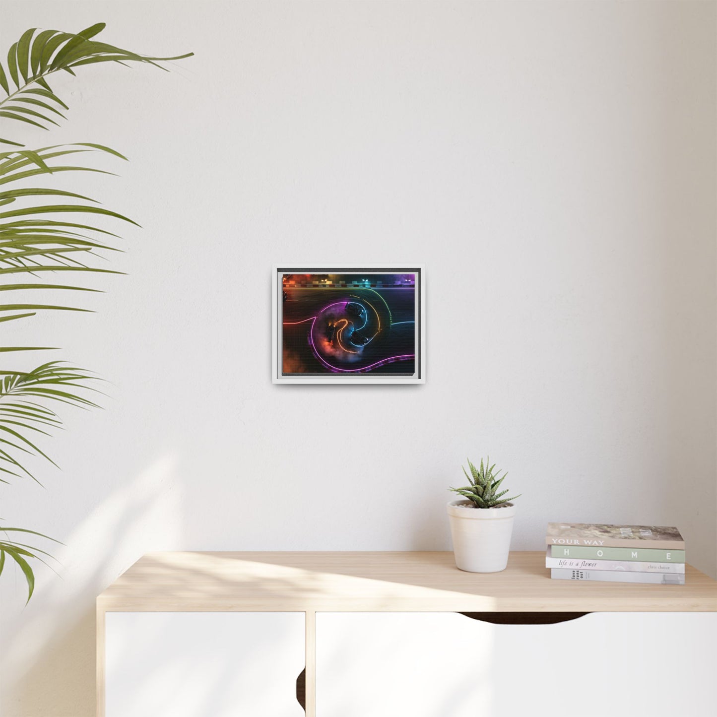 Toile Neon Drift Encadrée