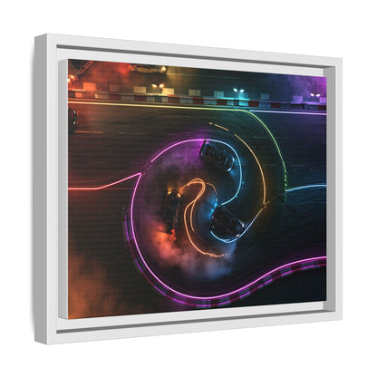 Toile Neon Drift Encadrée