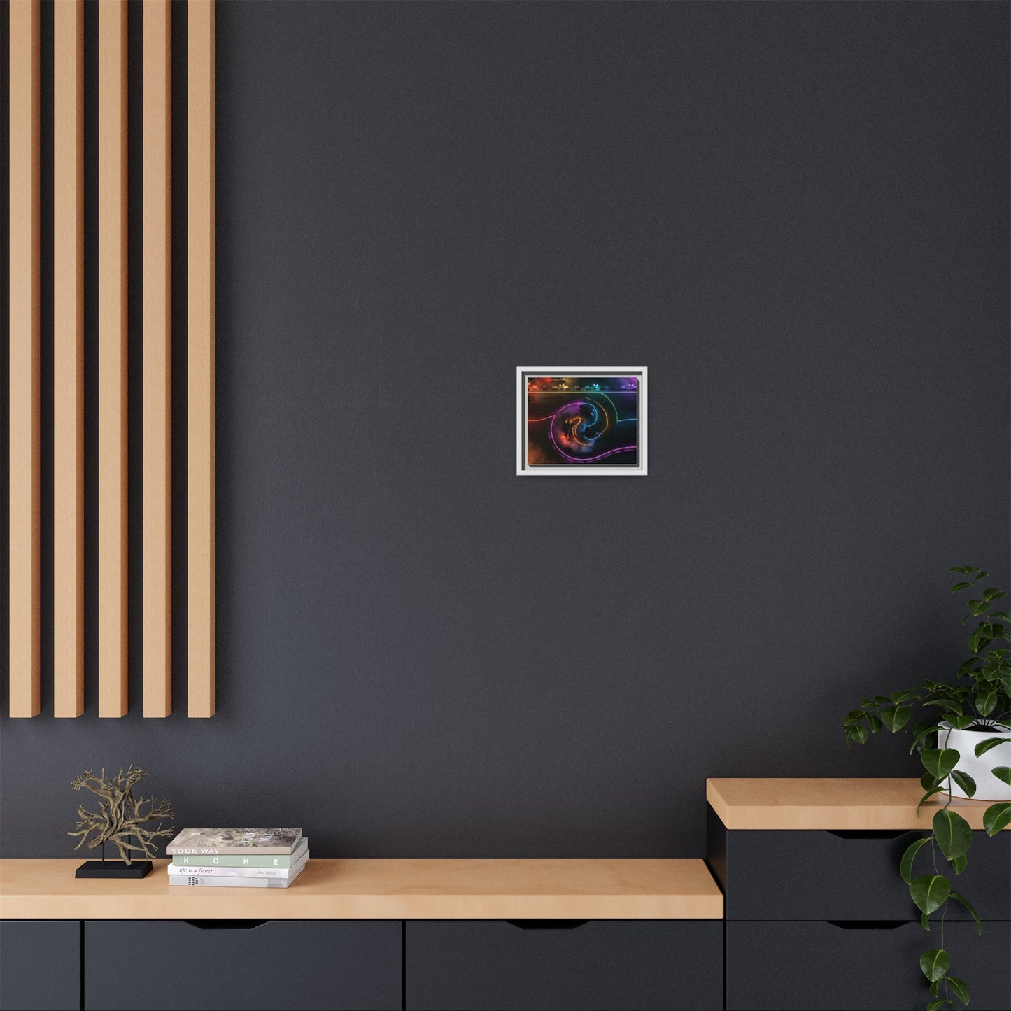 Toile Neon Drift Encadrée
