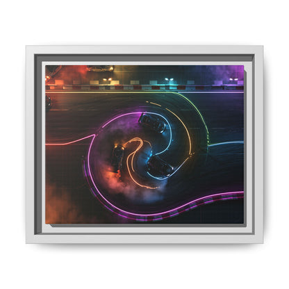 Toile Neon Drift Encadrée