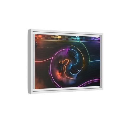 Toile Neon Drift Encadrée