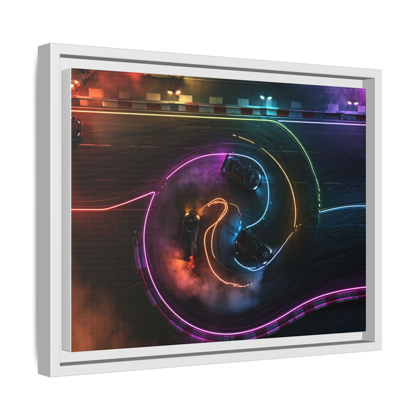 Toile Neon Drift Encadrée