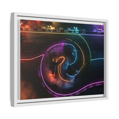 Toile Neon Drift Encadrée